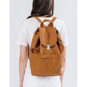 Baggy chestnut Canvas Drawstring Backpack Brown Casual Everyday purse Travel Bag